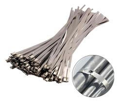 Kit 10x Abraçadeiras Ziptie Homocinética Termotape Inox 70cm Prateado