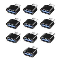 Kit 10x Adaptador Plug OTG Conversor Usb Tipo A Fêmea Para Usb C Macho Celular Tablet Notebook