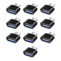 Kit 10X Adaptador Plug Otg Usb Tipo C Fêmea Para Usb A Macho
