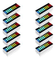 Kit 10x barra grafica de led 10 segmentos - colorida