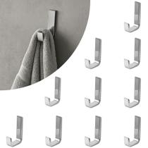 Kit 10x Cabide Gancho Quadrado Inox Para Banheiro Fixação Dupla Oculta de Parede Porta toalha Rosto Kit 10x Cabide Gancho Quadrado Inox Para Banheiro Fixação Dupla Oculta de Parede Porta toalha Rosto