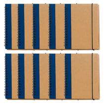 Kit 10x Caderneta de Anotações Ecológica 10x14cm 60 Folhas Sem Pauta Azul