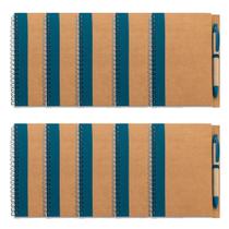 Kit 10x Caderneta Ecológica 13x18cm 60 Folhas Sem Pauta com Caneta Azul