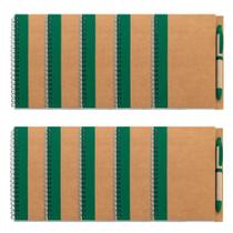 Kit 10x Caderneta Ecológica 13x18cm 60 Folhas Sem Pauta com Caneta Verde