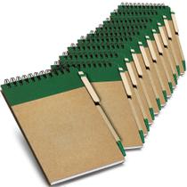 Kit 10x Caderneta Pocket Eco com Caneta 10x14cm 60 Folhas TopGet Verde