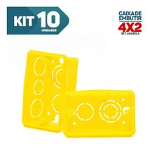 Kit 10x Caixinha De Luz Plástica 4x2 Caixa De Embutir