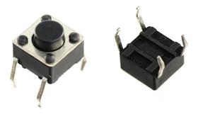 Kit 10x chave táctil kfc-a06 - 6x6x5 mm - 4 terminais Kit 10x chave táctil kfc-a06 - 6x6x5 mm - 4 terminais