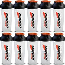 Kit 10X Coqueteleira - 600ml Branca/Laranja - New Millen