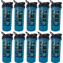Kit 10X Coqueteleira Slim - 600ml Azul - Under Labz