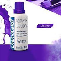 Kit 10x corante liquido violeta alto poder de tingimento chemicolor - 50ml