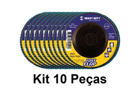 Kit 10x Disco Flap Nylon Reto 4.1/2 115mm G40 Heavy Duty