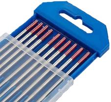 KIT 10x ELETRODO TUNGSTENIO THORIO TECHNO ALLOYS 1/16" 1,6 VERMELHO