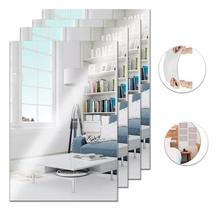 Kit 10x Espelho Decorativo 30x20cm Adesivo Acrílico Retangular