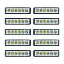 Kit 10x Farol Led Universal 18w Trator 6 Leds Retangular Kit 10x Farol Led Universal 18w Trator 6 Leds Retangular