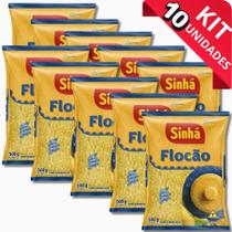 KIT 10X Flocão de Milho Sinhá 500G Farinha de Milho Flocada Cuzcuz Natural Sem Glúten