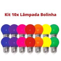 Kit 10x Lâmpada Bolinha Led 1~3w Colorida bivolt Decoração - KIAN