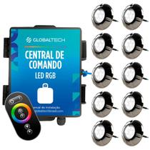 Kit 10x LED RGB Piscina 9W Luxpool + Central Globaltech