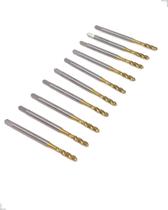 kit 10x Machos Máquina M3 x 0,5 mm Canal Helicoidal Haste Reforçada, em Aço Rápido HSS TIN