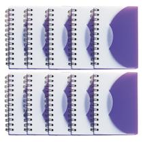 Kit 10x Mini Caderneta Capa Plástica 8x11cm 80 Folhas Sem Pauta Violeta