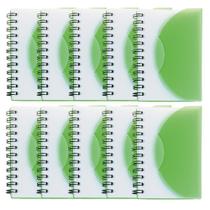 Kit 10X Mini Cadernetas 8X11Cm 80 Fls Sem Pauta Verde Claro