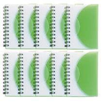 Kit 10X Mini Cadernetas 8X11Cm 80 Fls Sem Pauta Verde Claro