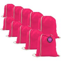 Kit 10x Mochila tipo Saco Gym Sack em Algodão e Poliéster Hand TopGet