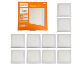Kit 10x Painel De Sobrepor Home Led Quadrado 18W 6500K Bivolt 22,5 x 22,5Cm Llumm Bronzearte