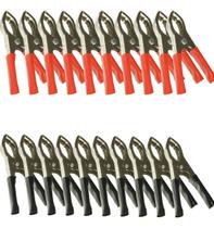 Kit 10x Pares Garra Jacaré Bateria WD-037 Preto e Vermelho