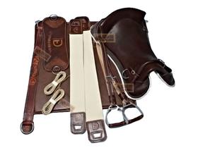 KIT 10x PEÇAS Montaria Sela Freio de Ouro e MANTA GEL