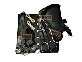 KIT 10x PEÇAS Montaria Sela FREIO OURO PRETA COMPLETA