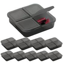 Kit 10x Porta Comprimidos com 4 Divisórias TopGet Preto Kit 10x Porta Comprimidos com 4 Divisórias TopGet Preto