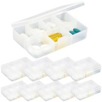 Kit 10x Porta Comprimidos com 7 Divisórias TopGet Branco