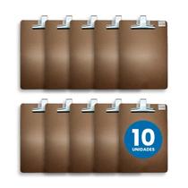 Kit 10x Pranchetas de Madeira MDF Cru Folhas A4 com Prendedor Metal Stalo