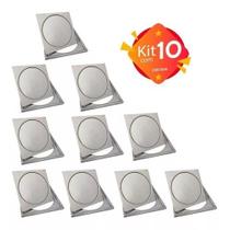 Kit 10x Ralos Click Quadrado 10x10 + 10 Porta Grelha Cpq1010
