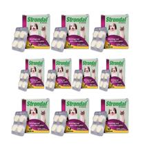 Kit 10x Strondal 4 comprimidos Indubras - Vermífugo P/ Cães e Gatos