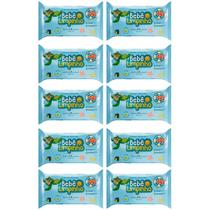 Kit 10x Toalhas Umedecidas Bebê Limpinho Aloe Vera 45Un Cada