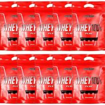 Kit 10X Whey 100% Pure - 1800g Refil Chocolate - IntegralMédica