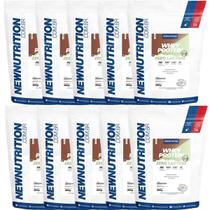 Kit 10X Whey Protein Zero Lactose All Natural - 900g Refil Cappuccino - NewNutrition