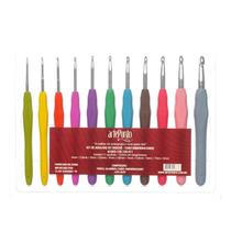 Kit 11 Agulhas de Crochê Soft Cabo Emborrachado ArtePunto