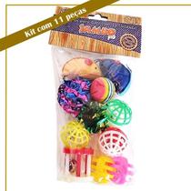 Kit 11 brinquedos gatos bolinha ratinho pompom sonoro Jambo Kit 11 brinquedos gatos bolinha ratinho pompom sonoro Jambo