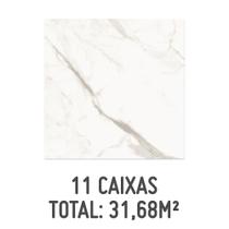 Kit 11 Caixas de Porcelanato Polido Calacata Altíssimo Lux 120x120cm com 2,88m² Branco