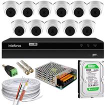 Kit 11 Câmera 1220D Mic com Audio Dvr 1216 WIntelbras 500gb