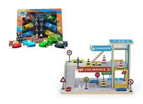 Kit 11 Carrinhos Miniatura Relâmpago McQueen e Carros de Corrida Com Posto de Gasolina de Brinquedo Kit 11 Carrinhos Miniatura Relâmpago McQueen e Carros de Corrida Com Posto de Gasolina de Brinquedo