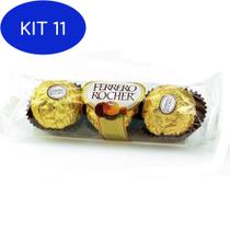 Kit 11 Chocolate Ferrrero Rocher Embalagem Com 3 Unidades