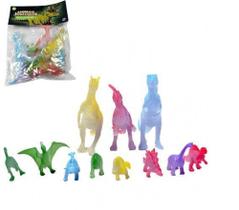 Kit 11 dinossauros jurássicos sortidos brilha no escuro - Ark toys