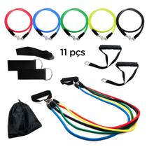 Kit 11 Elástico Extensor Treino Academia Exercícios Em Casa - Power Bands