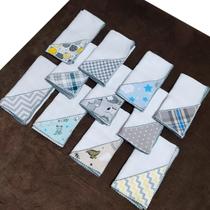 Kit 11 Fraldinha de Boca Bebê Babete Dupla Camada linha SUPREME - Mãe e Filho Enxovais
