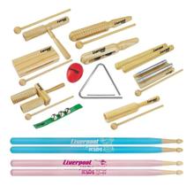 Kit 11 Instrumentos Musicalização Infantil + Baqueta LL KIDA - Liverpool