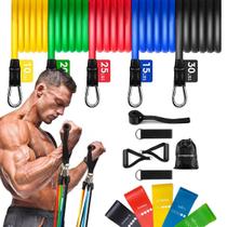 Kit 11 Itens Extensor Elástico Treino Em Casa + 5 Mini Band Puxar Corda Para Casa Ginásio Equipamentos De Treino De Fitness Exercício