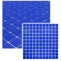 Kit 11 Pastilhas De Vidro Cristal Lisa Azul 30x30cm